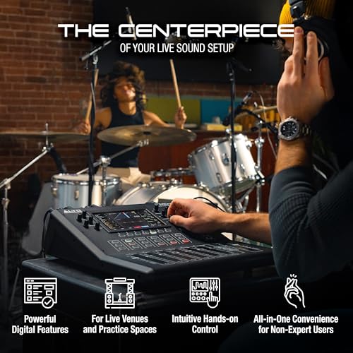 ALTO TMD16 16Channel Digital Mixer with Bluetooth and 7 Display Capacitive Touchfaders EQ and FX App Control for Live Sound Mixing in Small Venues and Practice Spaces - Image 3