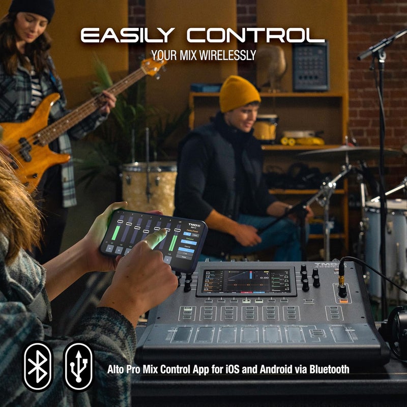ALTO TMD16 16-Channel Digital Mixer with Bluetooth and 7" Display, Capacitive Touchfaders, EQ and FX - Image 5