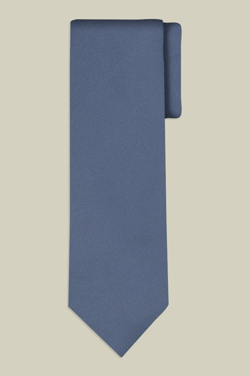 Doppelganger Men's single-colour silk tie - Avio
