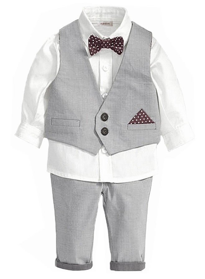 stylesilove Little Boy 4-piece Chic Tuxedo Outfit (90/12-18 Months) - Image 1