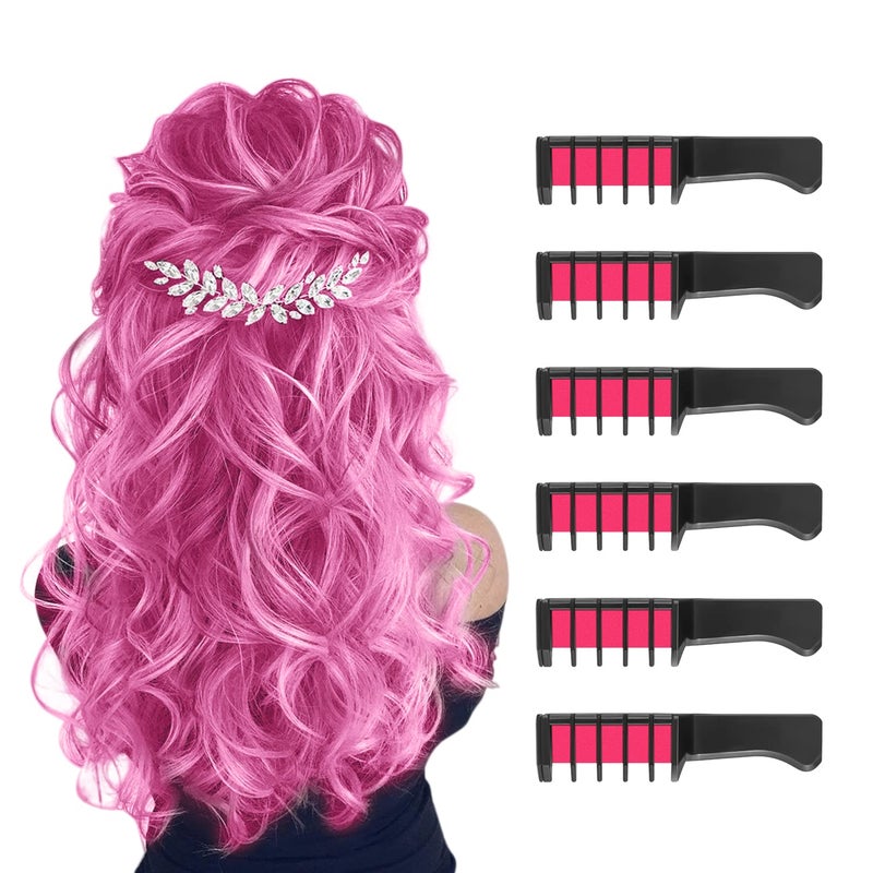 MSDADA Pink Hair Chalk  Temporary Bright Washable Hair Color Comb for Kids  Fluorescent