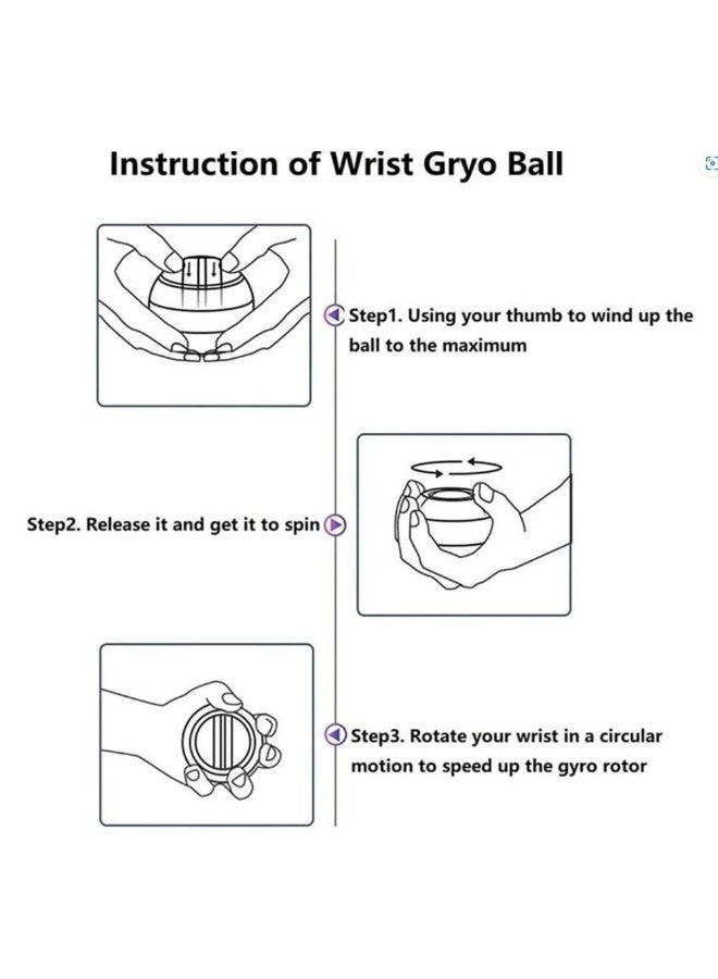 JZS Auto-Start Wrist Power Gyro Ball, Wrist Strengthener and Forearm Exerciser for Stronger Arm Fingers Wrist Bones with LED Lights - Image 3