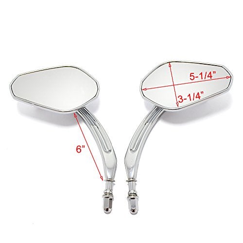 MISS MOLY Chrome Motorcycle Sportster Mirrors Rear View for Road King Street Electra Glide Road Glide Dyna Softail 1982-2018 2019 2020 2021 - Image 3