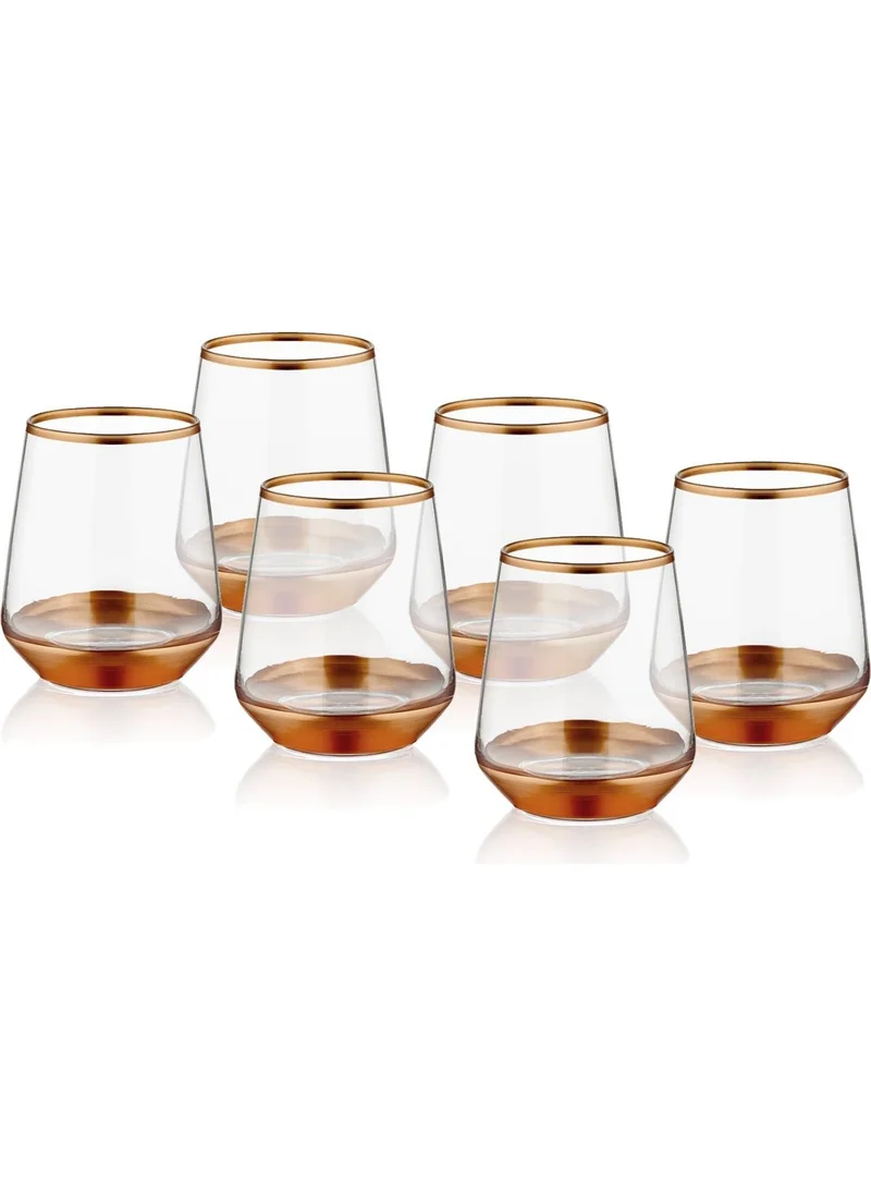 The Mia Glam Water Glass Short Copper 6 Pieces