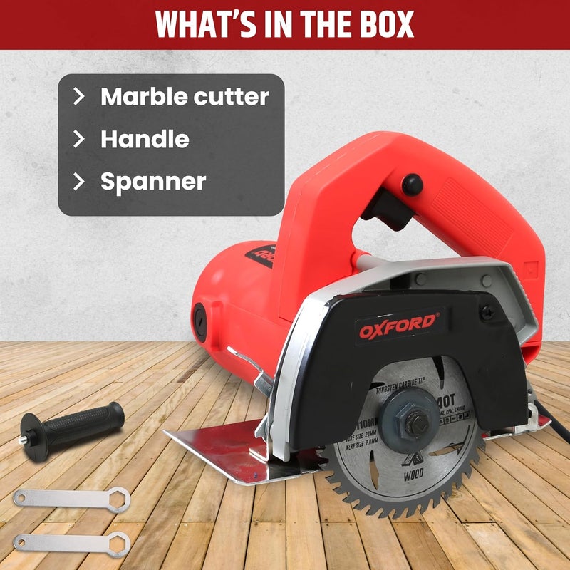 Tomahawk قاطع رخام أوكسفورد 1050 واط 4"/110 مم - آلة قطع متعددة الاستخدامات للرخام والجرانيت والخشب والحجر، عمق القطع الأقصى قابل للتعديل 34 مم. - Image 5