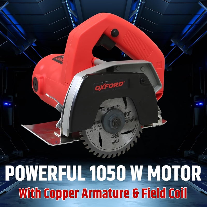Tomahawk قاطع رخام أوكسفورد 1050 واط 4"/110 مم - آلة قطع متعددة الاستخدامات للرخام والجرانيت والخشب والحجر، عمق القطع الأقصى قابل للتعديل 34 مم. - Image 3