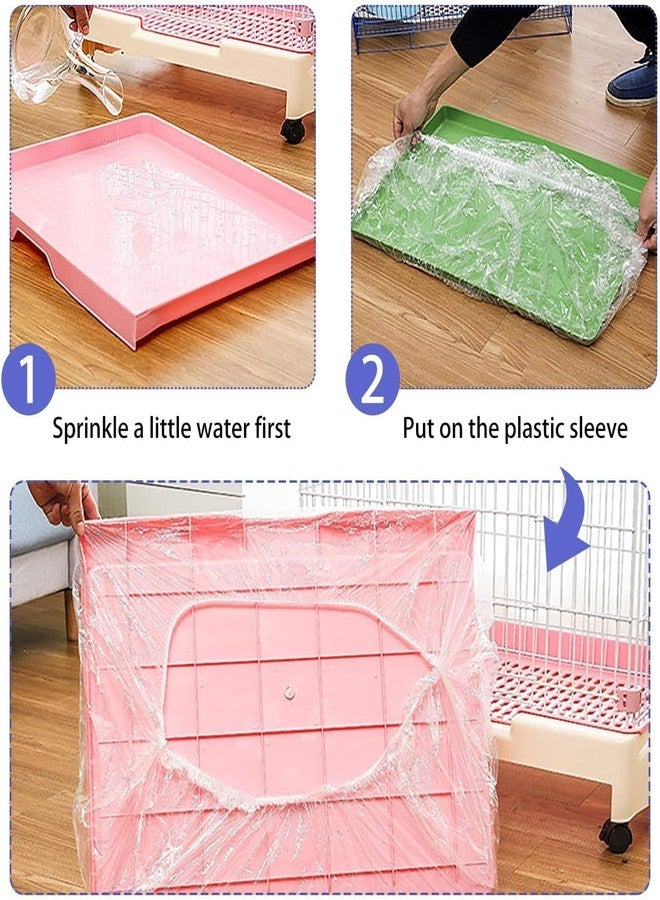 upcessory 100 pcs Disposable Cage Liners, Clear Plastic Rabbit Cage Liner Bag, Universal Toilet Film for Bunny, Hamster, Totoro, Hedgehog, Guinea Pig and Small Animals (100pcs, 47in) - Image 4