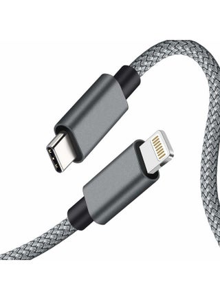 iPhone 12 Charger Cable [6ft MFi Certified] Ultra-Strong Nylon Braided Charging Syncing Cord iPhone 12 Pro Max / 12/11 Pro/X/XS/XR / 8 Plus/AirPods Pro, Supports Power Delivery (Gray) - pzsku/ZCD90C4D71B00E13CB9EEZ/45/1743362187/aa726b58-4e26-4aec-ae71-f0c6ab01cb92