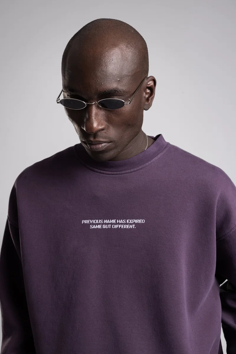 Catch Micro Text Print Detail Oversize Sweatshirt