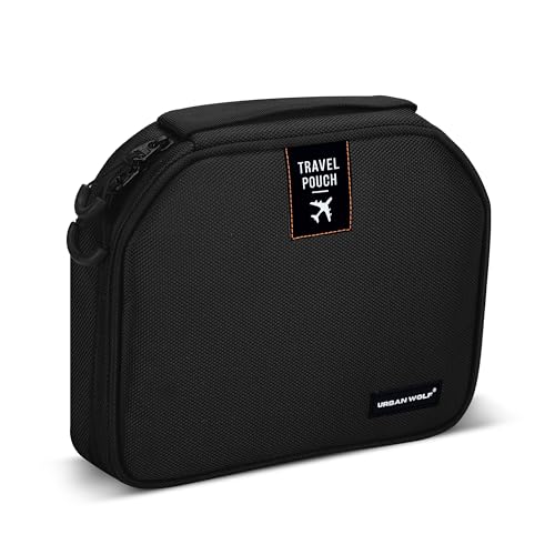 URBAN WOLF Polyester Travel Pouch Large Capacity, Water-Resistant Travel Toiletry Organizer with Multiple Pockets & Hanging Hook Makeup Organizer with Mesh Pockets Travel Kit for Unisex (Black) - Image 1