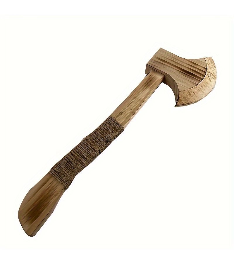 Wooden Axe With Twine Heavy Duty Viking Warrior Replica For Stage Performances And Themed Events Durable Display Model - Image 3