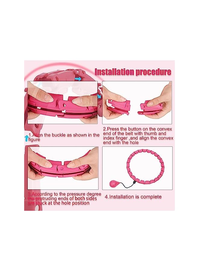 PROMASS Weighted Hula Hoop,Smart Waist Exercise Ring Weight Loss,Noiseless Hula Hoop 24 Links Detachable & Size Adjustable,Suitable For Adultsand Beginners,Great For Exercise And Fitness At Home - Image 5