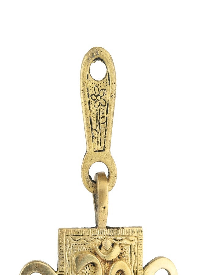 Aditri Creation 3 Bells Brass Decorative OM Hanging Hindu Statue for Home Temple Use Statue Idol Figure with Unique for Door Wall Home Indian Traditional Festival New year Gifts Decorations Housewarming(Size:-6"X3") - Image 3