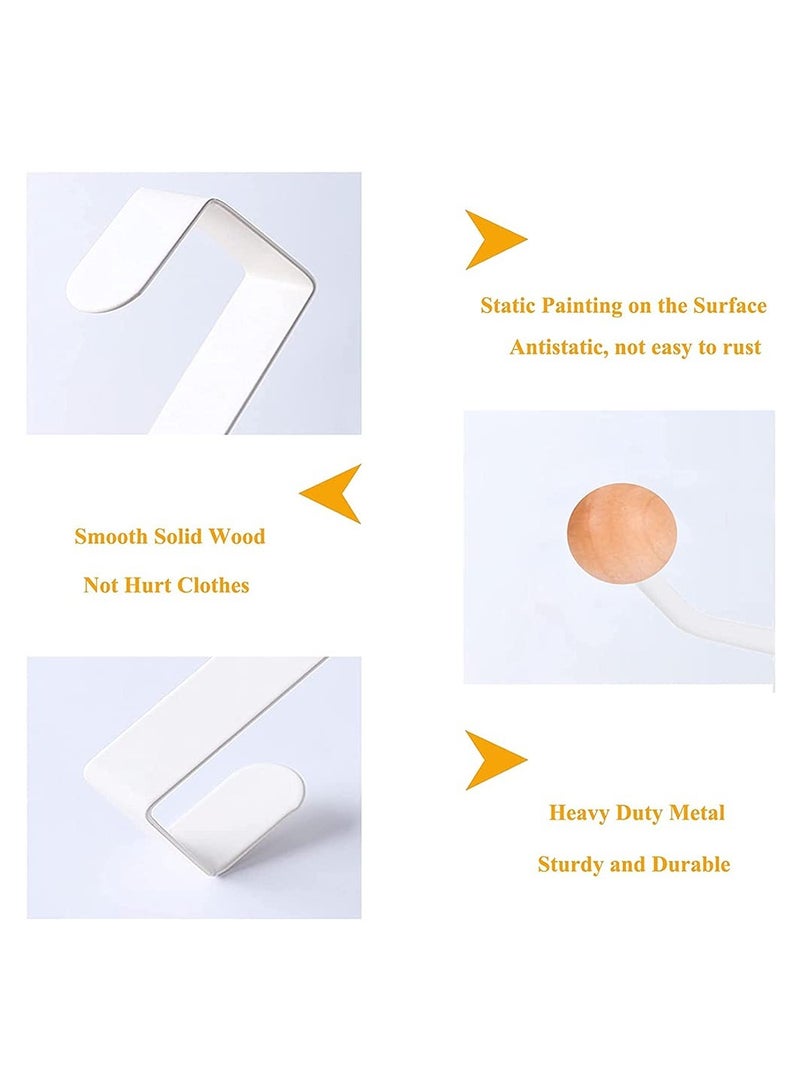 erorex Over The Door Double Hanger Hooks Sturdy Metal Over Door Wooden Hooks Holds Over The Door Hooks For Kitchen Bathrooms Drawers Wardrobe Doors Living Room 4 Packs - Image 3