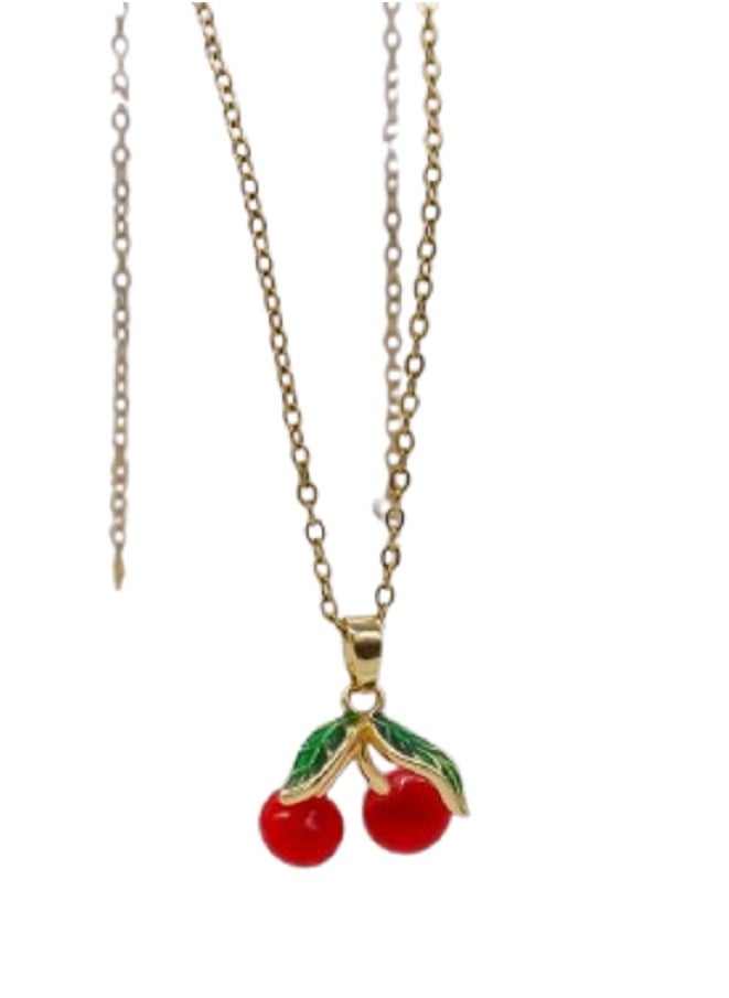 MANIKAN Necklace for Women Minimalist Cherry Layer Pendant Cute Fruit-Inspired Romantic & Elegant Gift  - Image 2