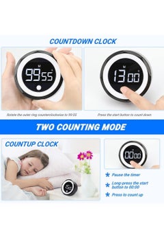 Y&D Digital Kitchen Timer - Magnetic Countdown Countup with Large LED Display, Volume Adjustable, Easy for Seniors and Kids to Use, 99 Minutes timer Cooking Learning Meeting Yoga (Black)  - Image 3