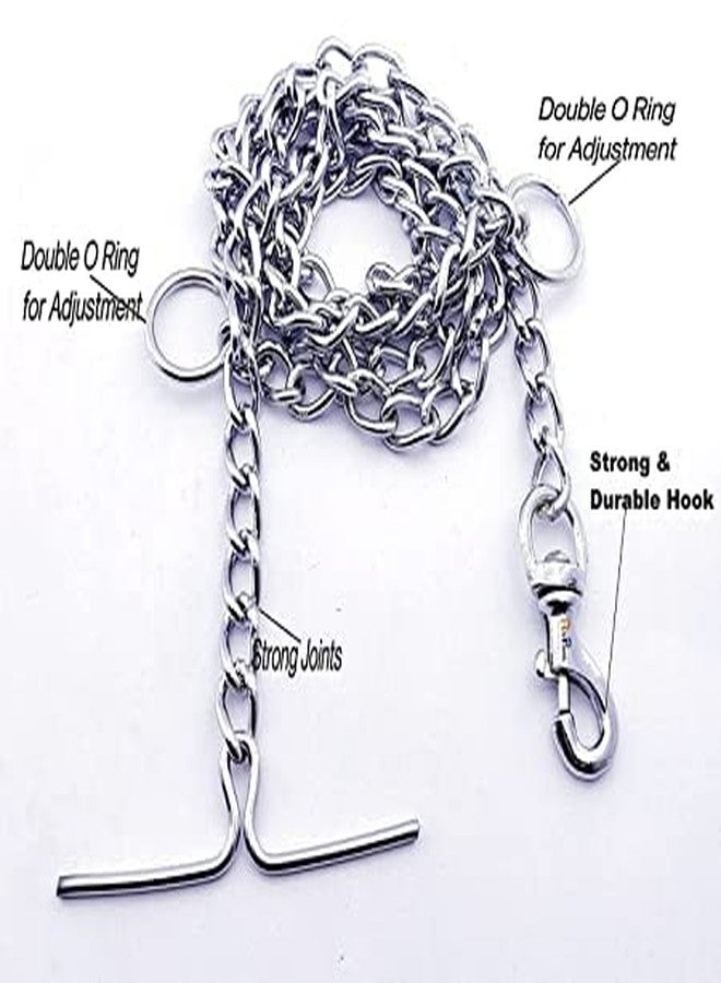 SUPER CHAIN طقم طوق نايلون فائق القوة مع سلسلة متينة للكلاب، 63 بوصة (متوسط، أحمر) - Image 3