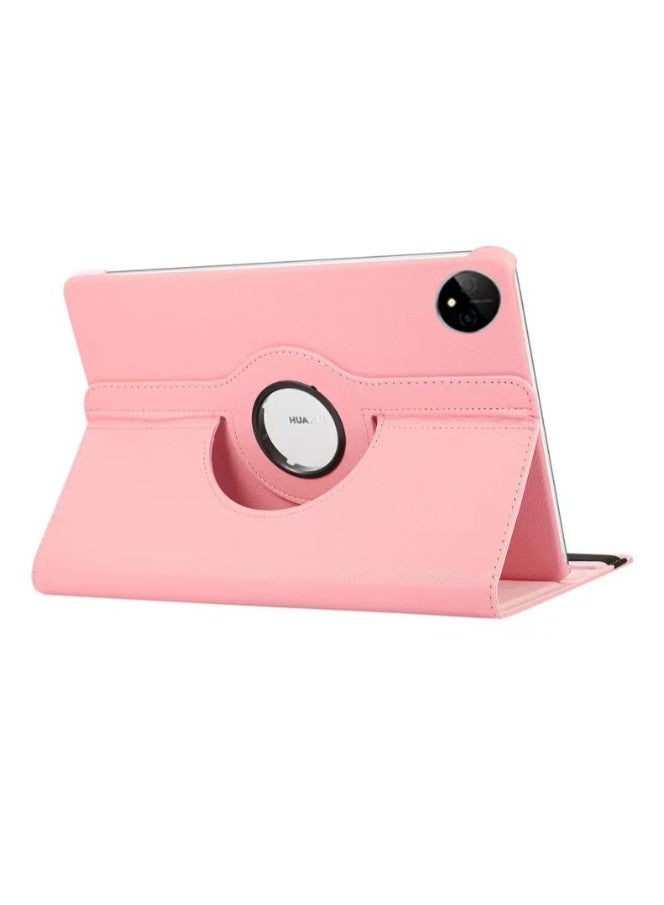 for Honor Pad 10 12.1-inch 2025 Case Cover, Multi-Angle Stand + 360 Rotating Bracket + Shockproof Leather Slim Protective Cover，pink - Image 1