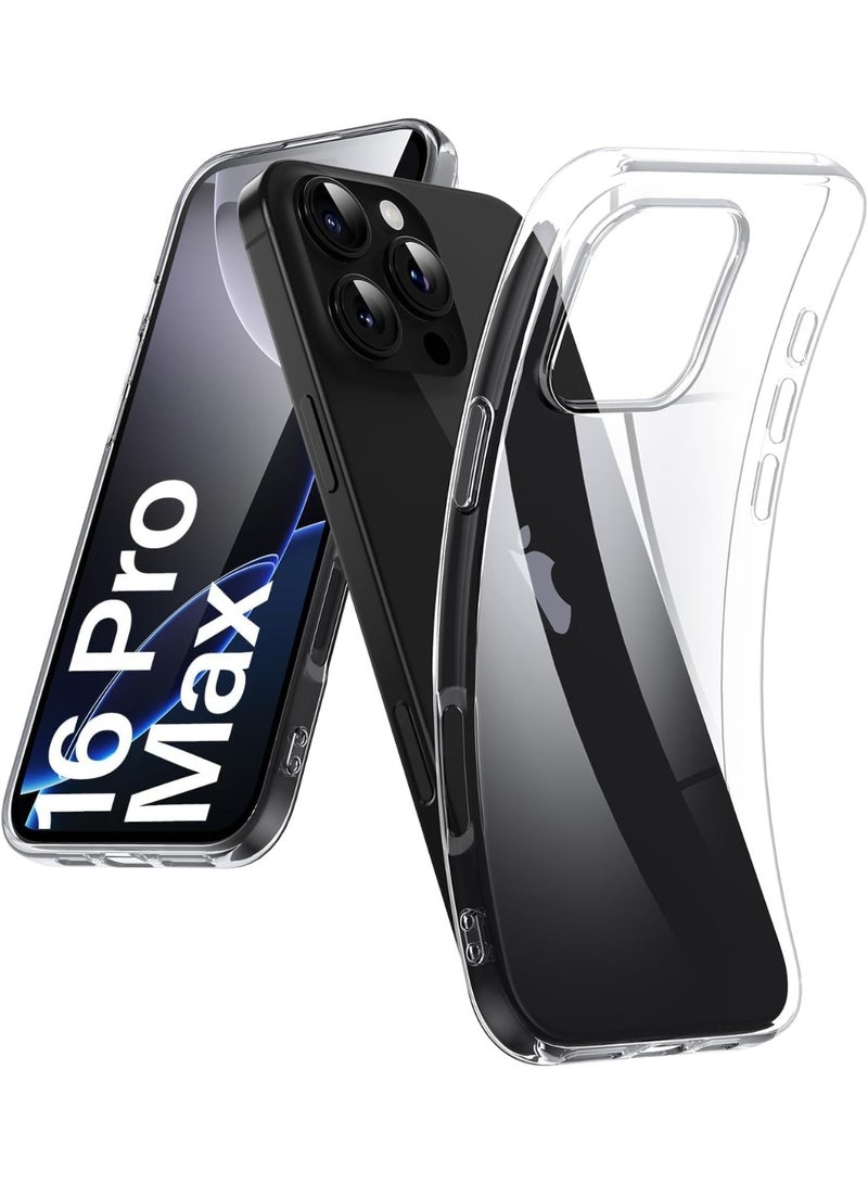 Transparent Flexible Soft Silicone Case Shockproof Scratch Resistant Cover for iPhone 16 Pro Max 6.7 inch