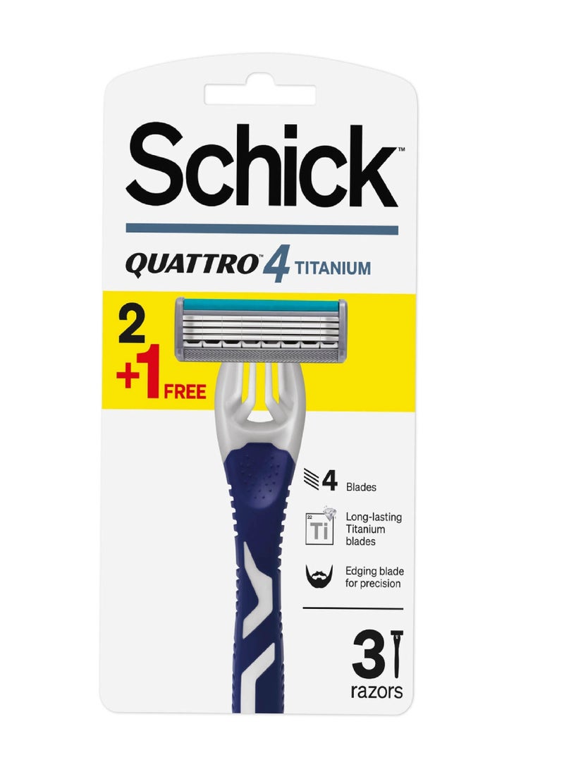 SCHICK QUATTRO 4 TITANIUM RAZOR 2+1 BLADE 4