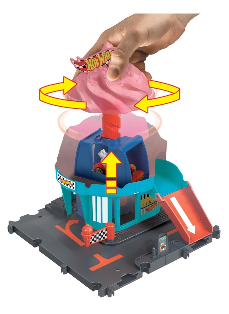 Hot Wheels HotWheels City Downtown Ice Cream Swirl Playset  - Image 3
