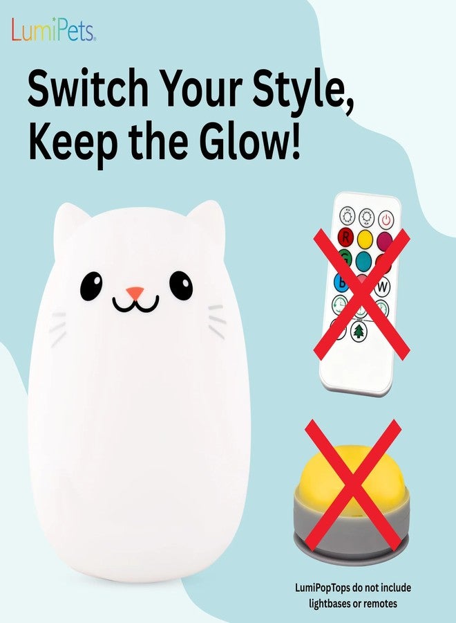 Lumipets LumiPopTops Cat Silicone Sleeve - Compatible Night Lights, BPA-Free, Easy Swap Animal Cover - Dishwasher Safe, Fun Bedtime Accessory for Kids - Image 5