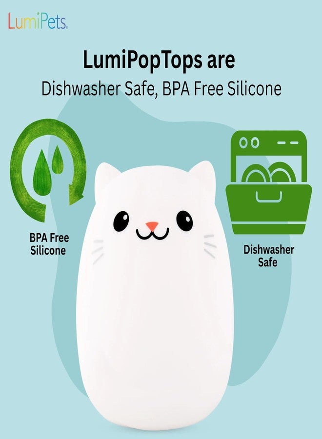 Lumipets LumiPopTops Cat Silicone Sleeve - Compatible Night Lights, BPA-Free, Easy Swap Animal Cover - Dishwasher Safe, Fun Bedtime Accessory for Kids - Image 4