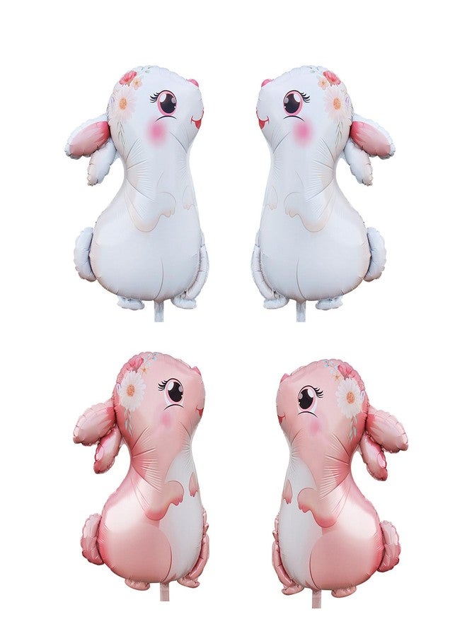 CSTYWC 4PCS Large Bunny Foil Balloon Rabbit Balloons Bunny Party Decorations Animal Mylar Balloons for Birthday Spring Woodland Themed Party Baby Shower Party Supplies - Image 2