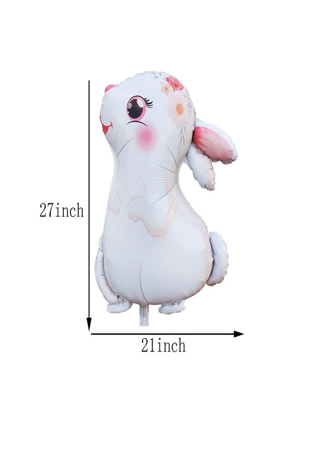 CSTYWC 4PCS Large Bunny Foil Balloon Rabbit Balloons Bunny Party Decorations Animal Mylar Balloons for Birthday Spring Woodland Themed Party Baby Shower Party Supplies - Image 3