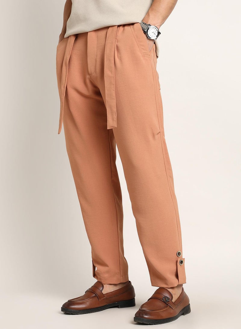 كامبوس سوترا Men's Peach Orange Roll-Up Trousers  - Image 1