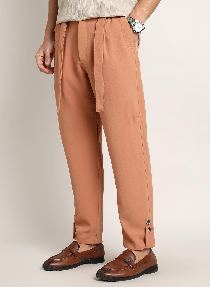 كامبوس سوترا Men's Peach Orange Roll-Up Trousers  - Image 3