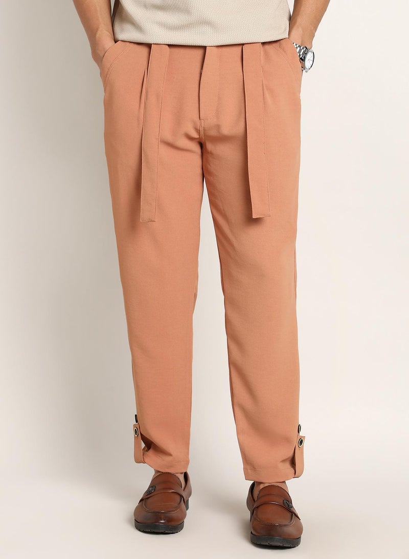 كامبوس سوترا Men's Peach Orange Roll-Up Trousers  - Image 2