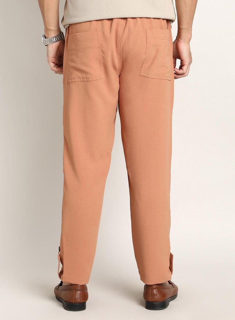 كامبوس سوترا Men's Peach Orange Roll-Up Trousers  - Image 5
