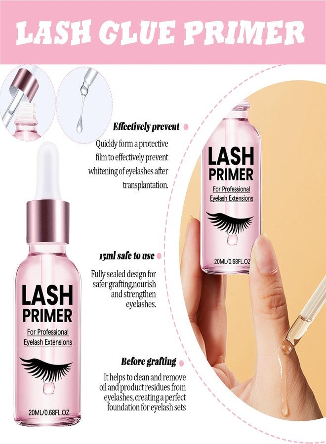 QUKLOGEN Lash Glue Primer Super Lash Bonder for Eyelash Extensions Kit Instant Cure Adhesive Companion 5IN1 Professional Use Only Lash Extension Supplies with Brush Tweezers Applicator - Image 4