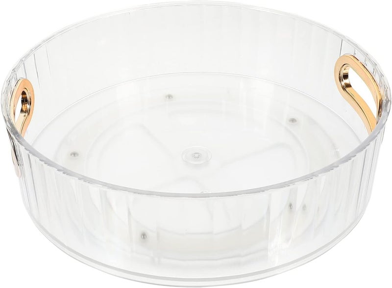 Bayleef 360 Rotating Storage Tray, Clear Spinning Spice Organizer, Makeup Skin Care Rack, for Cabinet, Table, Pantry, Fridge, Countertop, Kitchen, Dressing Table (Color : Transparent) - Image 1