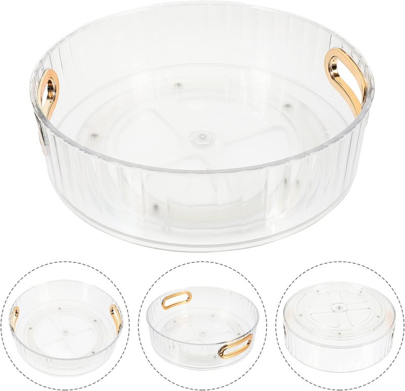 Bayleef 360 Rotating Storage Tray, Clear Spinning Spice Organizer, Makeup Skin Care Rack, for Cabinet, Table, Pantry, Fridge, Countertop, Kitchen, Dressing Table (Color : Transparent) - Image 5