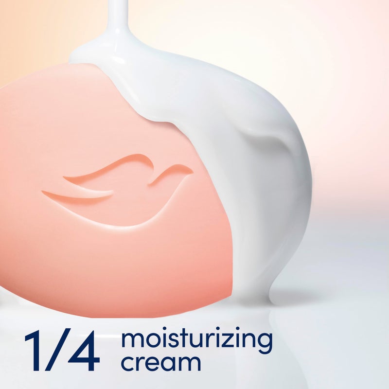 Dove Beauty Bar Soap Rebalancing White Peach & Rice Milk 6 Count for a Nourished and Moisturized Skin, with Â¼ Moisturizing Cream Plant-Based Formula, 3.75 oz - Image 4