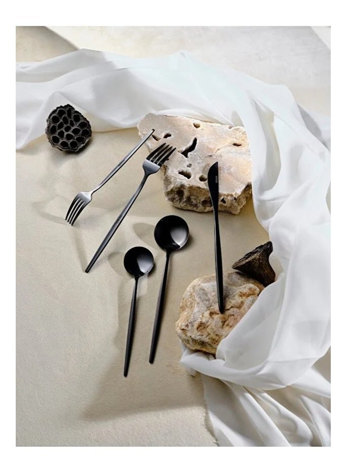 Karaca Orion Black 35 Piece Fork Spoon Knife Set for 7 People - Image 2