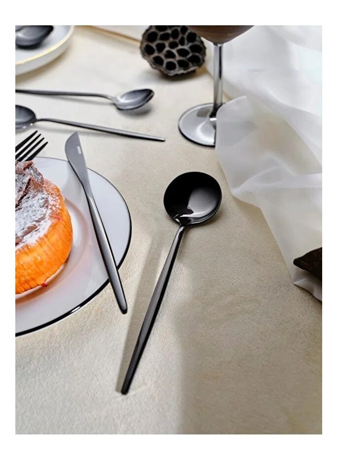 Karaca Orion Black 35 Piece Fork Spoon Knife Set for 7 People - Image 3