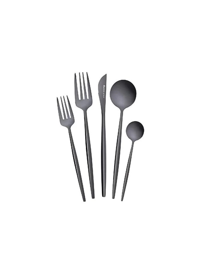 Karaca Orion Black 35 Piece Fork Spoon Knife Set for 7 People - Image 5