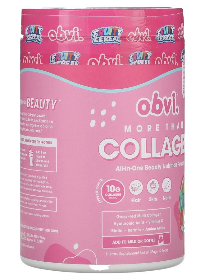 Obvi More Than Collagen All-In-One Beauty Nutrition Powder Fruity Cereal 12.56 oz (356 g) - Image 2