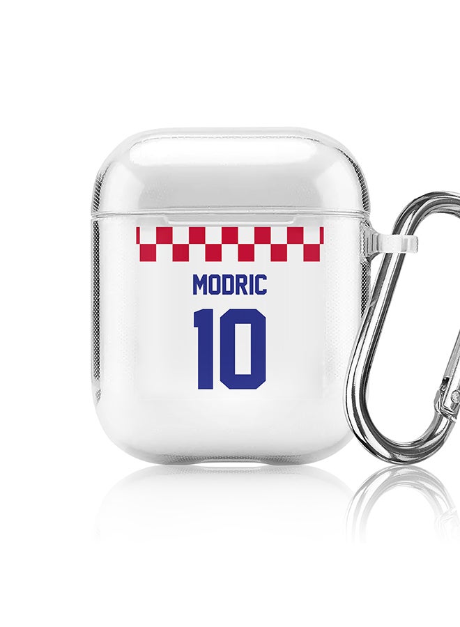 Stylizedd Classic Clear printed Case for Apple Airpods 2 / 1 Soft TPU Gel Thin Transparent Flexible Cover - Football Team - Croatia, Player Name - Modric - Image 1