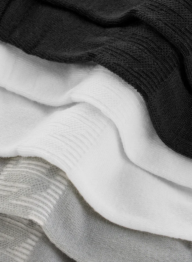 داش Textured Non Terry Ankle Length Socks - Set of 3