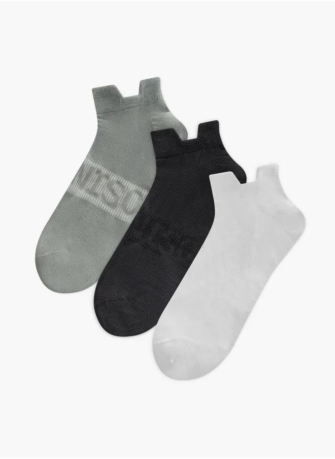 داش Textured Non Terry Ankle Length Socks - Set of 3