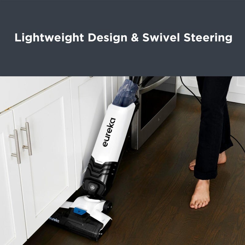 إيوريكا مكنسة كهربائية Eureka 550W مزدوجة الاستخدام (للتنظيف الرطب والجاف)، بتصميم عمودي، باللونين الأسود والأبيض - Image 3