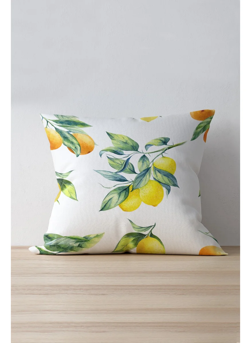 Cango Home Double Sided Printed Lemon Yellow Green Pillow Cushion Cover 895-Ct