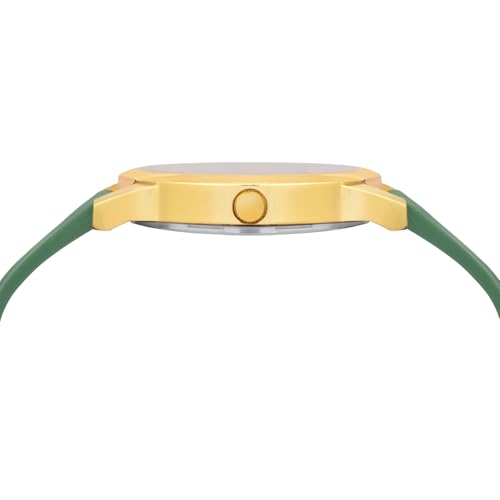 LOUIS DEVIN Green Silicone Strap Analog Wrist Watch for Men (Golden Dial) | LD-GOLD074-GRN - Image 5