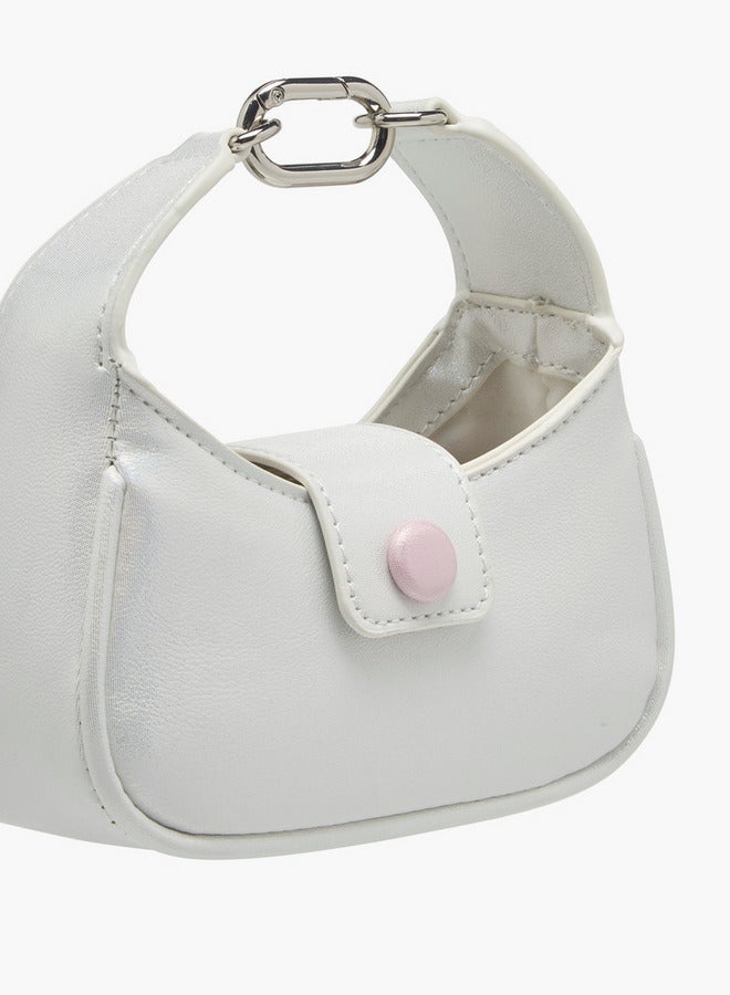 Flora Bella By Shoexpress Girls Solid Crossbody Bag with Detachable Strap and Flap Closure  - Image 4