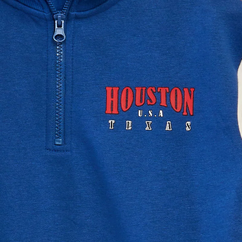 Kiabi Zip-Up High-Neck Sweater Blue