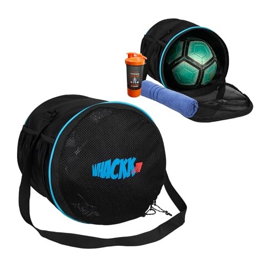 WHACKK Kick Soccer Football Equipment Bags|Basketball Volleyball Bags |Adjustable Strap Backpack |Ball Bag |Kitbag - Made in India (Black) - Image 1